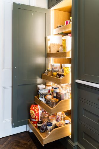 Kitchen Storage showing sliding drawers - Custom Joinery by Precision Made Joinery