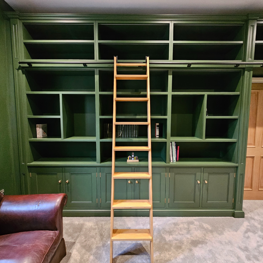 Custom Made Bookshelf with Bespoke Oak Ladder